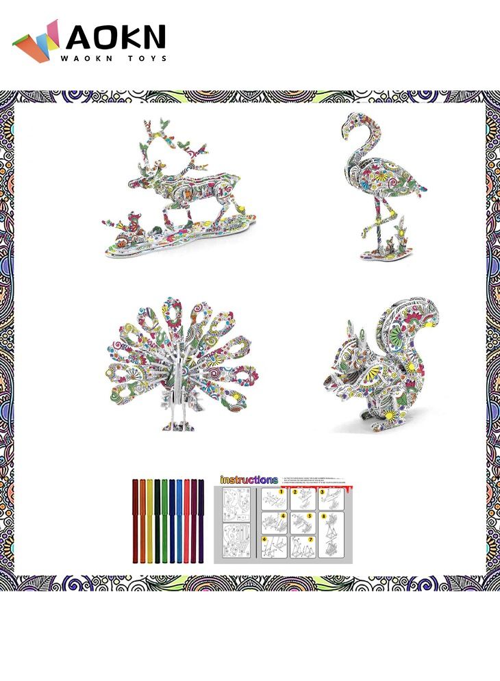 دبليو أيه أو كي أن الطاووس ، الأيائل ، فلامنغو ، السنجاب - Image 1