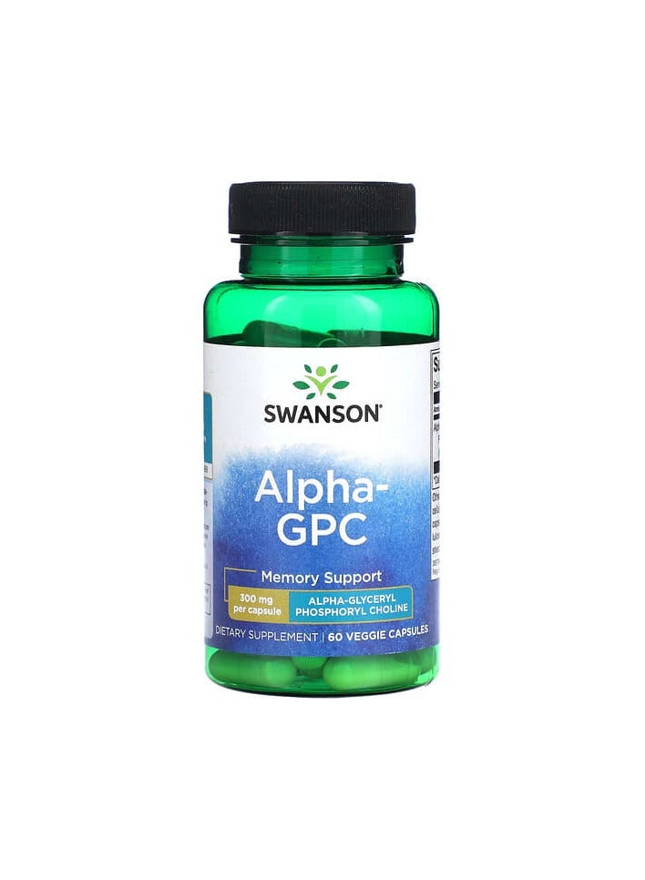 SWANSON Alpha GPC, 300 mg, 60 Veggie Capsules