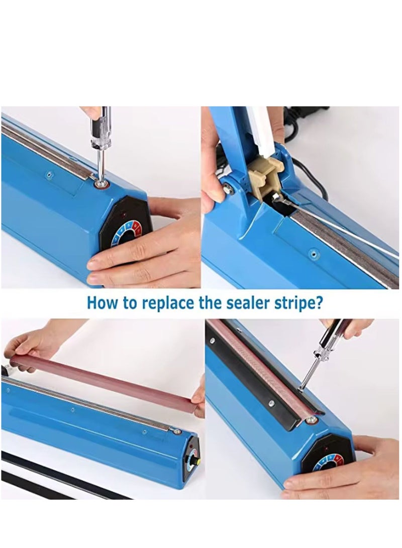 Impulse sealer, Electric Manual Hand Impulse Heat Sealer, Vacuum Sealer, Sealing Packaging Machine For Plastic Packet Pouch Bag Polybag Packing Kitchen Seal Package Poly 300W FS-200MM Blue/black.  - Image 5