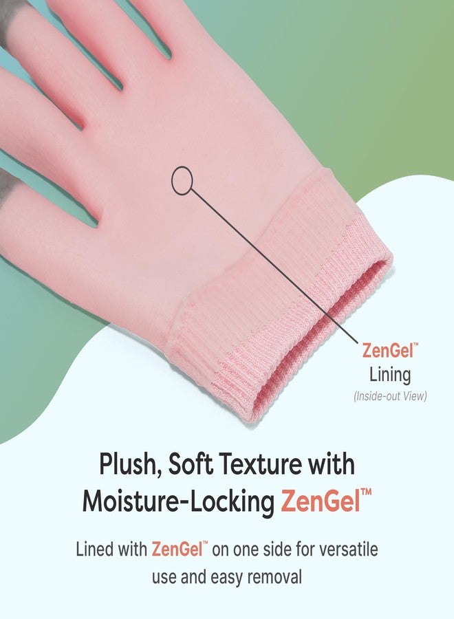 ZenToes Moisturizing Gloves for Dry Hands, Gel Infused with Jojoba Seed Oil, Olive Oil and Vitamin E, Overnight Hand Moisturizer (OSFM, Cotton Pink) - Image 5