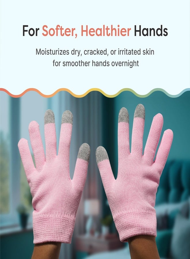 ZenToes Moisturizing Gloves for Dry Hands, Gel Infused with Jojoba Seed Oil, Olive Oil and Vitamin E, Overnight Hand Moisturizer (OSFM, Cotton Pink) - Image 2