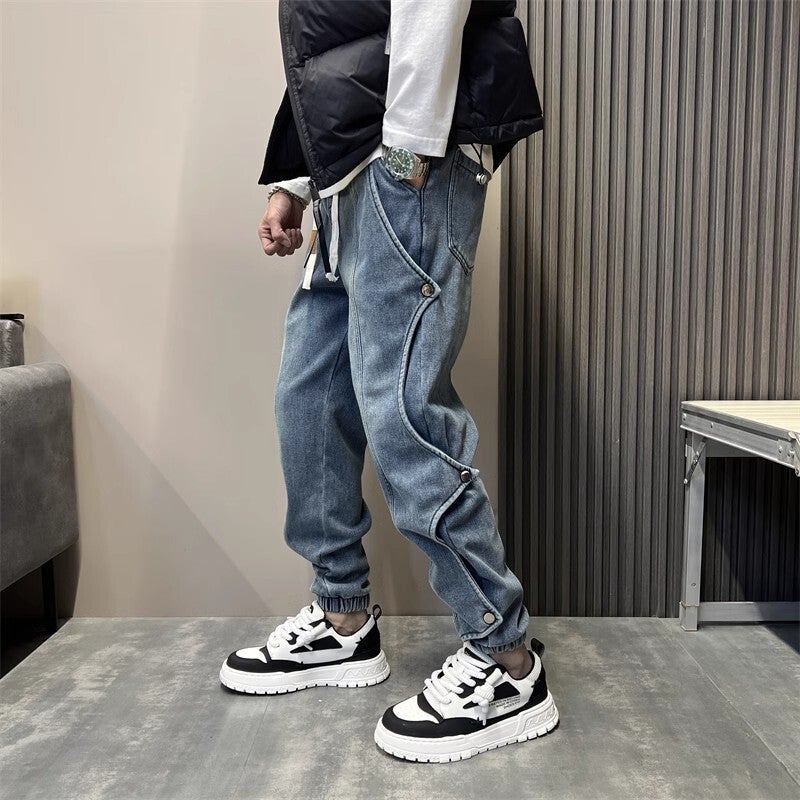 Unisex Classic Denim Jeans Loose Fit Daily Outdoor Wear - Image 2