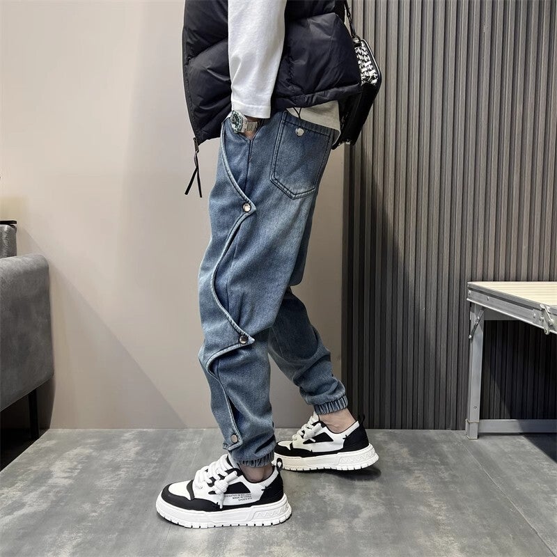 Unisex Classic Denim Jeans Loose Fit Daily Outdoor Wear - Image 3