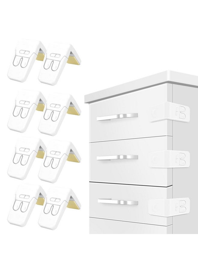 FYY أقفال خزائن للأطفال - عبوة 8 أقفال أمان للخزائن لحماية الأطفال أقفال أمان للخزائن لحماية الأطفال أقفال درج من نوع الزاوية مع لاصق قوي للخزائن والأدراج والأبواب - Image 1