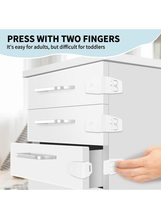 FYY أقفال خزائن للأطفال - عبوة 8 أقفال أمان للخزائن لحماية الأطفال أقفال أمان للخزائن لحماية الأطفال أقفال درج من نوع الزاوية مع لاصق قوي للخزائن والأدراج والأبواب - Image 3