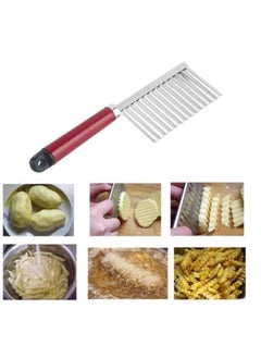 Wavy Potato Chips Cutter, Crinkle Cut Slicer for Potatoes, Cucumbers, Carrots, Vegetables, Stainless Steel Serrated Knife for French Fries, Fruits, Cheese, and Wavy Vegetable Slices - Professional Wavy Vegetable and Fruit Cutter - pzsku/Z91F6BAAB3E7F4CF0841FZ/45/_/1730184177/9748963c-522b-4a39-a2b4-c2dc2bd1dc40