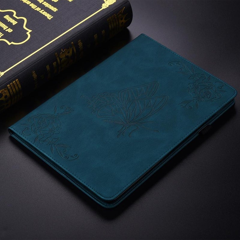 erorex For Samsung Galaxy Tab S11 Butterfly Flower Embossed Leather Tablet Case(Blue) - Image 3