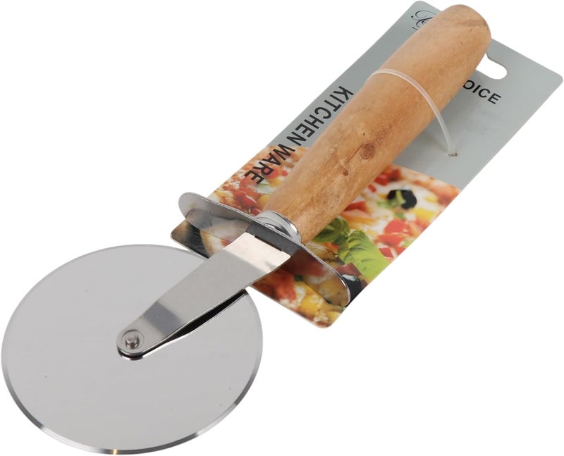 B&D Professional Pizza Cutter Wheel with Wooden Handle and Stainless Steel Blade - Image 1