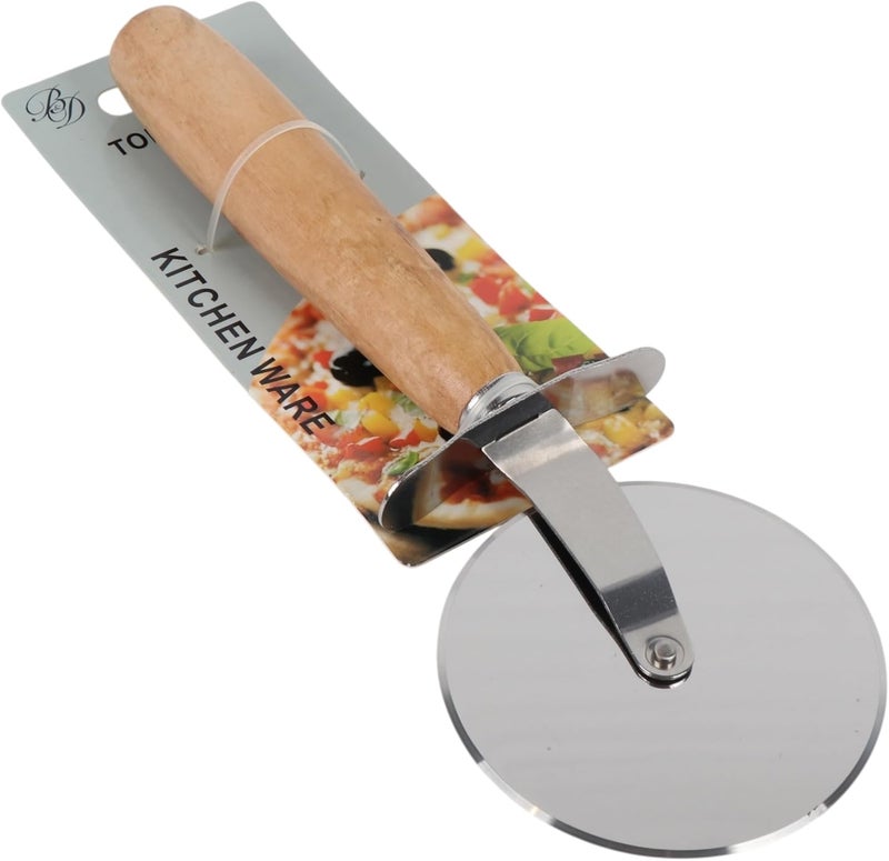 B&D Professional Pizza Cutter Wheel with Wooden Handle and Stainless Steel Blade - Image 3