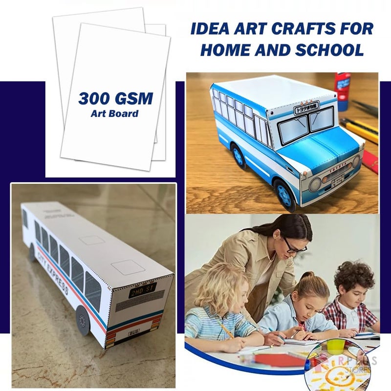 RPLUS STORES Poster Boards White A4 Size | Set of 10 | 300 GSM | Ideal for Art Projects, Model Building, Mounting, Card Making and Stenciling and Posters | Both Side with a Smooth Uniform Finish (20) - Image 4