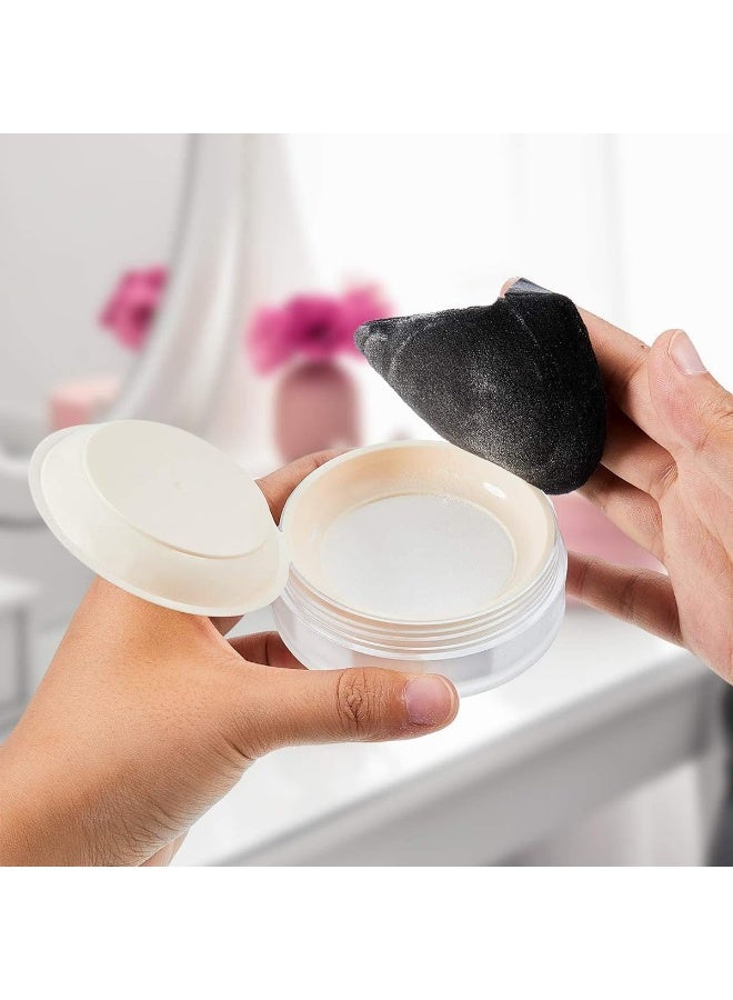 MAYCREATE® 4pcs Triangle Powder Puff Makeup Sponge Puff Makeup Puff for Face Powder Loose Powder, Skin-Friendly Beauty Makeup Tools, Wet and Dry Use - Black - Image 4