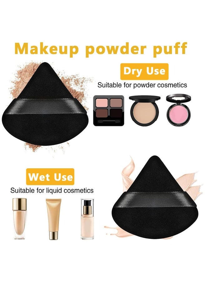 MAYCREATE® 4pcs Triangle Powder Puff Makeup Sponge Puff Makeup Puff for Face Powder Loose Powder, Skin-Friendly Beauty Makeup Tools, Wet and Dry Use - Black - Image 5