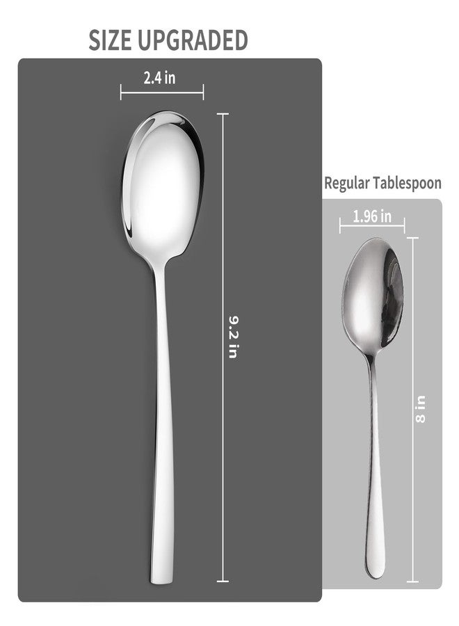 KEYOXY Large Serving Spoons, 8 Pieces Large Stainless Steel Serving Spoons Set Includes 8 Large Serving Spoons, Serving Spoons for Parties/Kitchen/Buffet, Dishwasher Safe, 9.2-Inch - Image 3