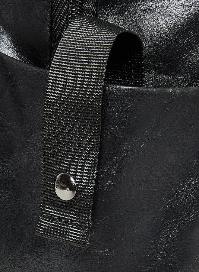 Styli Leather Look Backpack With Front Pocket - Image 2