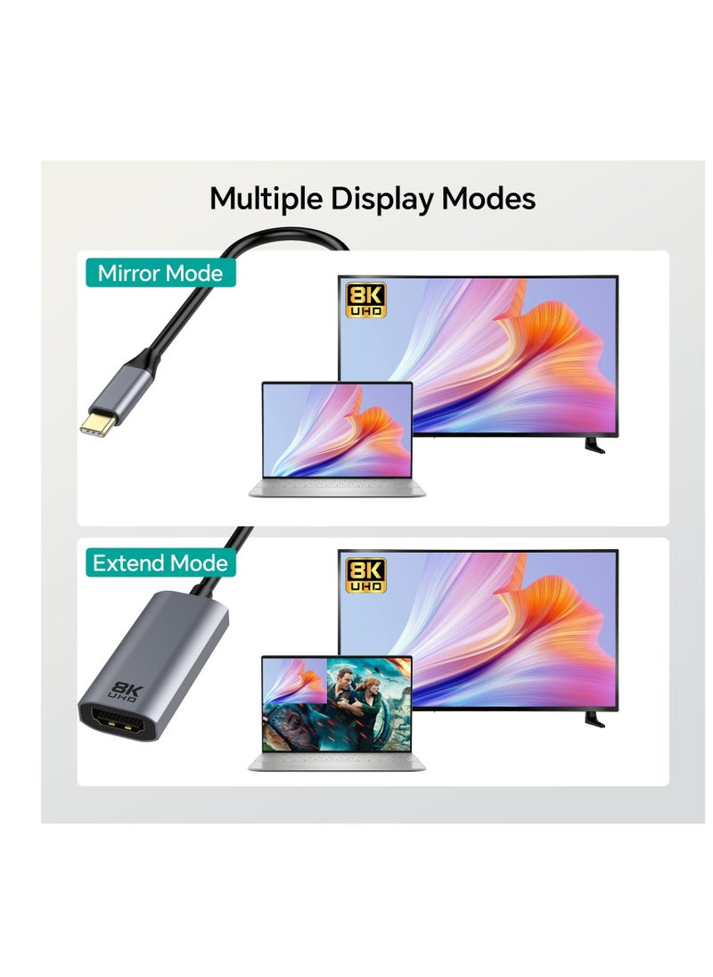 SYOSI - USB-C to HDMI 2.1 Adapter, Compatible with Thunderbolt 4/3 to HDMI Converter 48Gbps 8K 60Hz 4k 120hz/144hz HDR, HDCP2.3, Suitable for i-Phone 15 Pro, MacBook Pro Air, Samsung Galaxy - Image 1