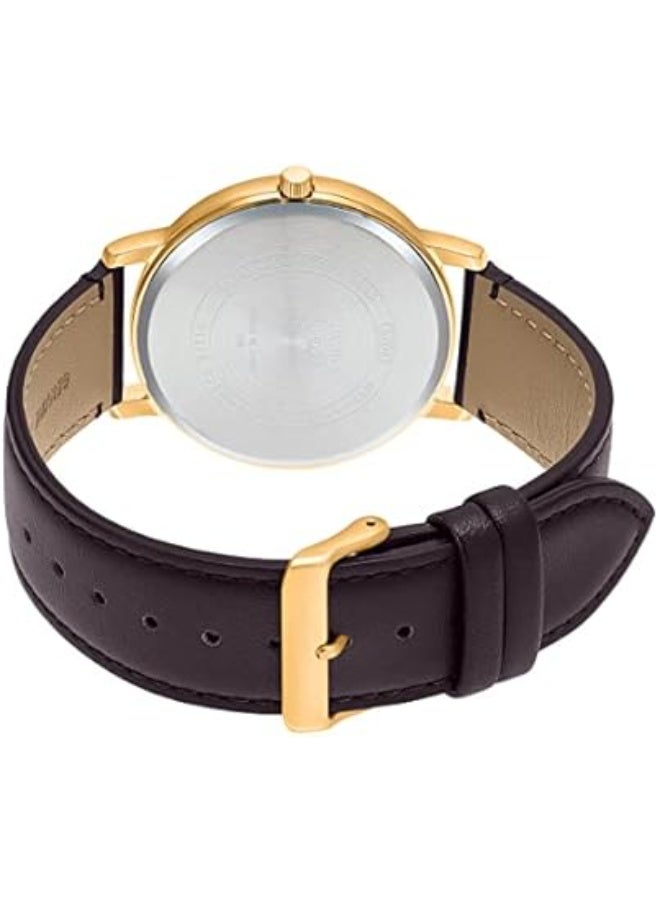 Casio Men's Watch - MTP-B125GL-7AVDF White Dial, Brown Band - Image 3