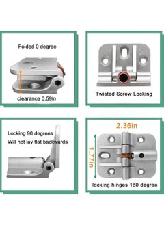 KASTWAVE Adjustable 180 Degree Hinge,Locking Hinges 90 Degree Folding Table Hinge, 90 Degree Hinge Adjustable Door Hinges,Drop Leaf Table Hinge,Locking Hinges 180 Degree,Adjustable Locking Hinges,Folding Hinge  - Image 2