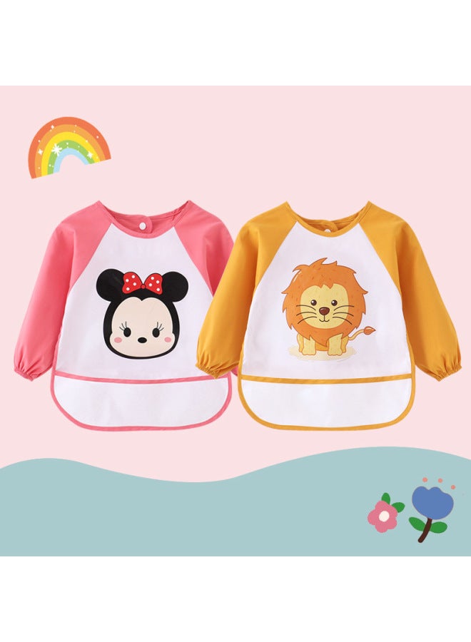 Cotton-feel Smock Kidsren's Bib For Eating, Waterproof And Anti-dirty, Boy's Autum A, Girl's Reverse Wear Protective Clothing, Baby's Rice Pocket