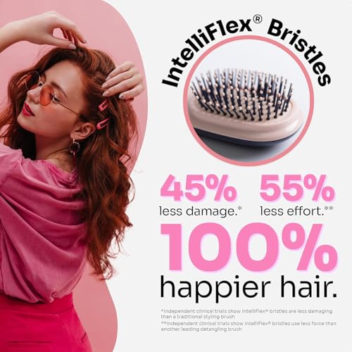 HOOPOES Mini Hair Brush for Men, Women & Kids - Detangling Hair Brush - Ultra-Soft IntelliFlex Bristles Brush for Natural, Curly, Straight, Wet or Dry Hair (Regular) - Image 3