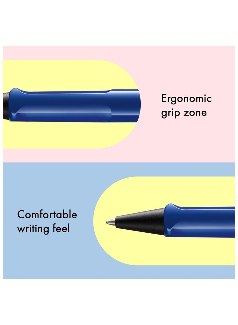 LAMY قلم حبر جاف سفاري طرف متوسط حبر أسود برميل أزرق - Image 4