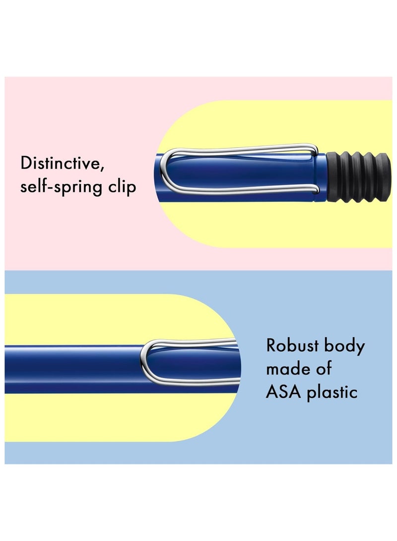 LAMY قلم حبر جاف سفاري طرف متوسط حبر أسود برميل أزرق - Image 5