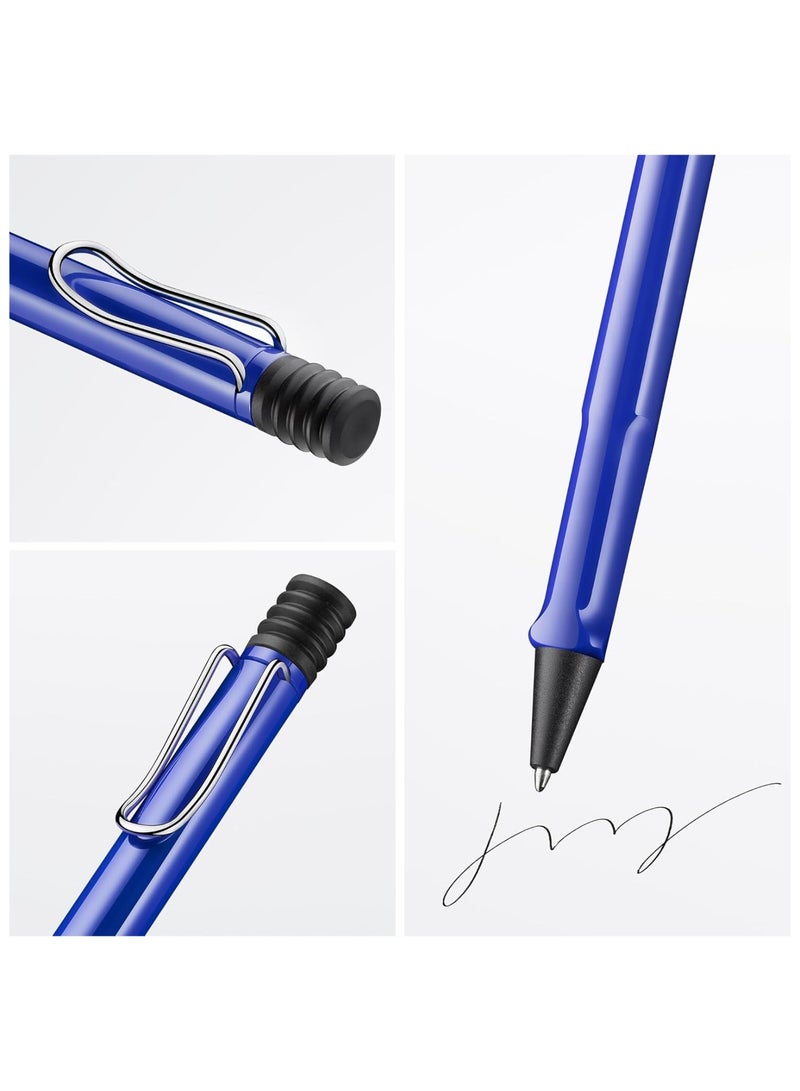 LAMY قلم حبر جاف سفاري طرف متوسط حبر أسود برميل أزرق - Image 2