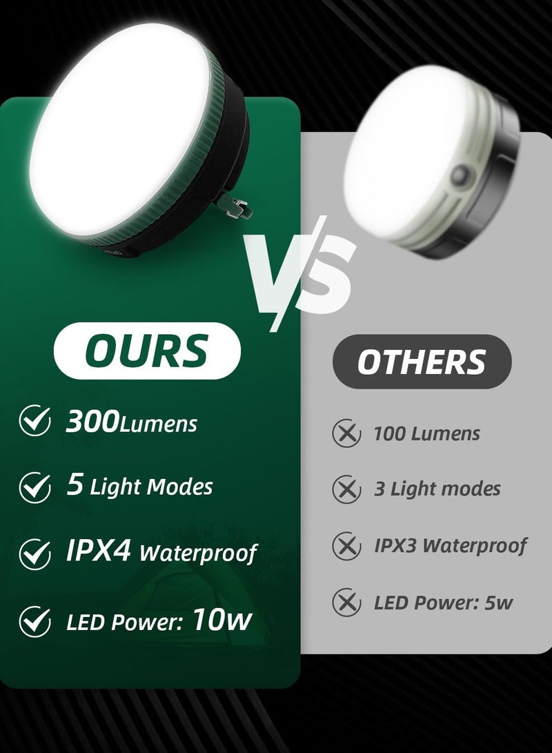 SYOSI مصباح التخييم، 5 أوضاع مصابيح خيمة التخييم المحمولة الساطعة، مناسبة للتخييم في الهواء الطلق، المشي لمسافات طويلة، الصيد، تعمل بالبطارية (3 بطاريات AA مشمولة) - Image 2