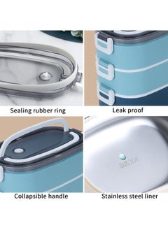 GGEROU Bento Lunch Box with Bag Bento Box Adult Stainless Steel Lunch Box Food Container with Utensils and Handle Bento Box Adult Lunch Box Lunch Box for Kids and Adults  - Image 4