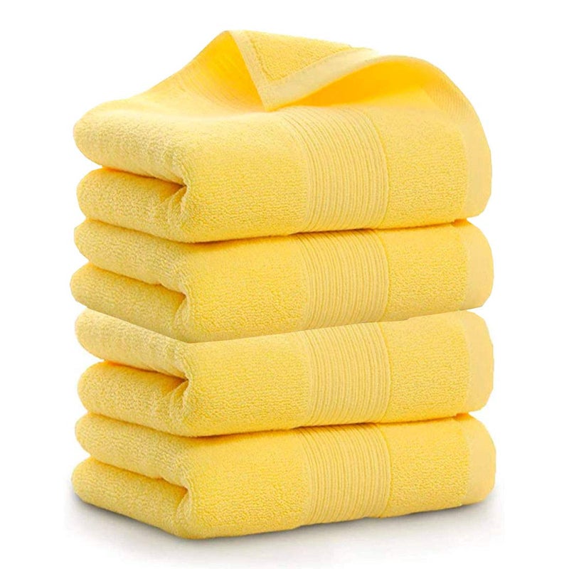 Lchkrep Bathroom Hand Towels 14x30 inch Home Soft Cotton Super Soft Highly Absorbent Hand Towels for Bath Hand Face Gym and Spa Yellow4Pack