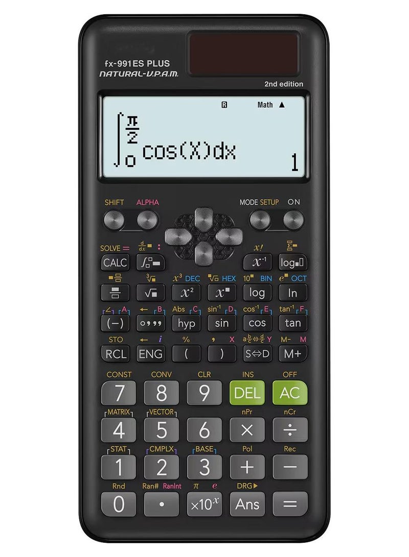 آلات حاسبة علمية قياسية Fx-991ES PLUS-2 باللون الأسود - Image 1