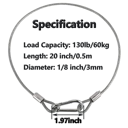 Lsqurel 5 Pack Stage Light Safety Cable Stainless Steel Security Wire for Lighting, Luggage, Garage Goor, Camera - Image 2