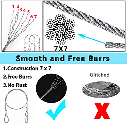 Lsqurel 5 Pack Stage Light Safety Cable Stainless Steel Security Wire for Lighting, Luggage, Garage Goor, Camera - Image 3