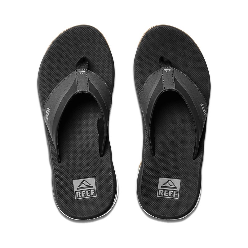 Reef Anchor Mens Beach Flip Flop, Water Friendly, Cushioning Heel Airbag, Black/Silver, 12 - Image 3
