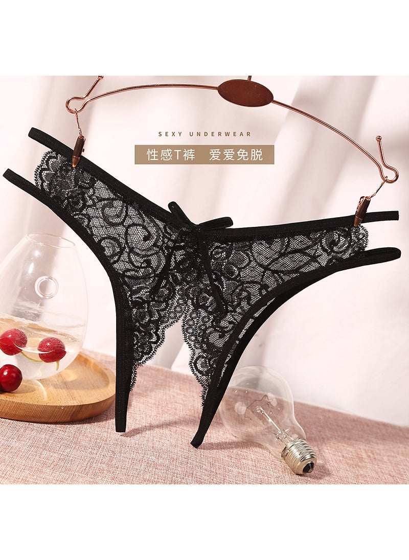 Generic - Lace G-String Thongs Breathable Low-Rise Hollow Panties 233 White - Image 1