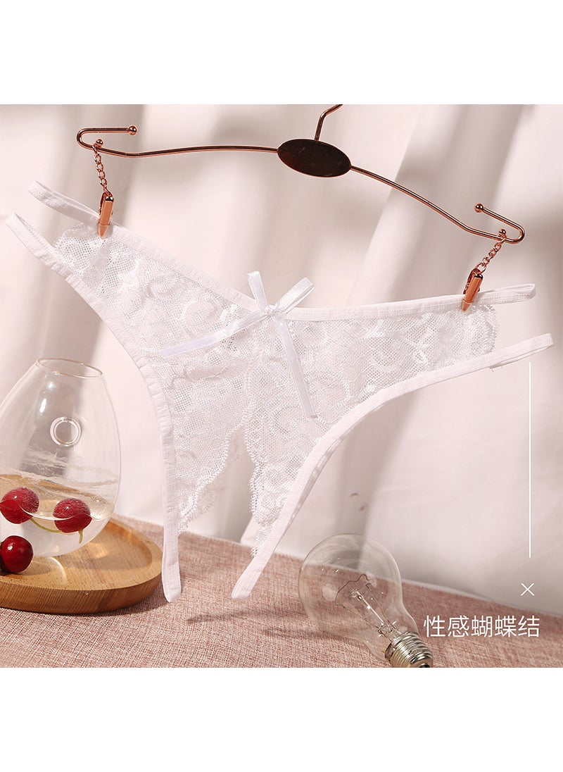 Generic - Lace G-String Thongs Breathable Low-Rise Hollow Panties 233 White - Image 1