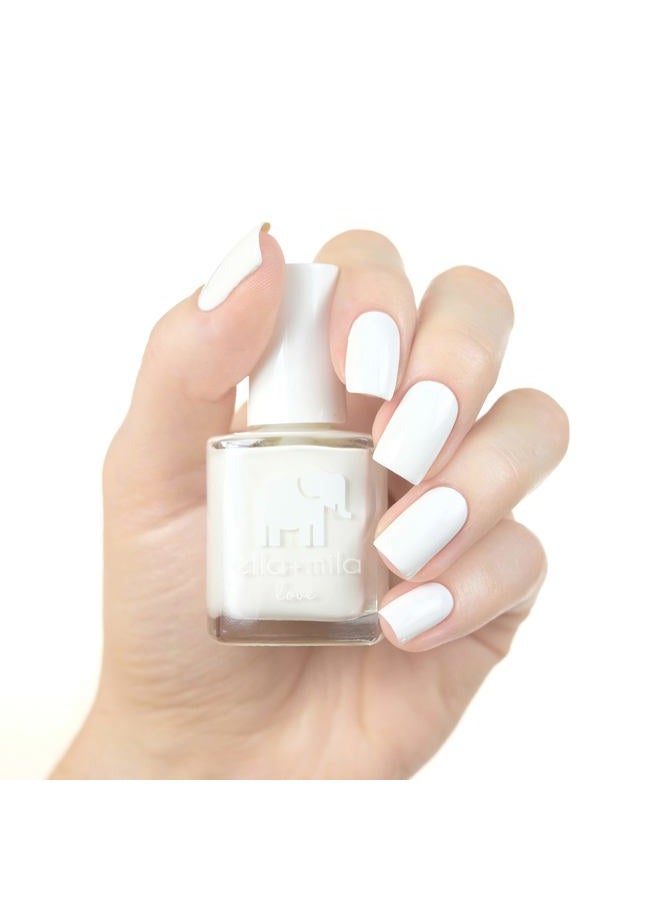 ella mila Professional, Quick Dry, Long-Lasting & Chip-Resistant White Nail Polishes (Pure Love - 0.45 fl oz) - Image 2