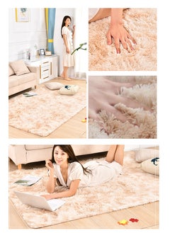 WangPangZi Fuzzy Area Rug – Plush Khaki Carpet for Bedroom, Living Room, Kids Nursery & Dorm Room  - Image 4
