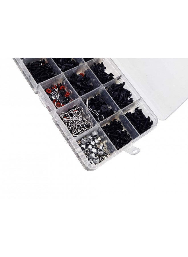 Nuofan 500pcs RC Car Screws Kits M3/M4/E Buckle/Shell Buckle/Screw Nuts/Hex Screws/Plugs RC Repair Tool Kit for HSP/Wltoys/Traxxa Scale RC Cars (500pcs) - Image 3
