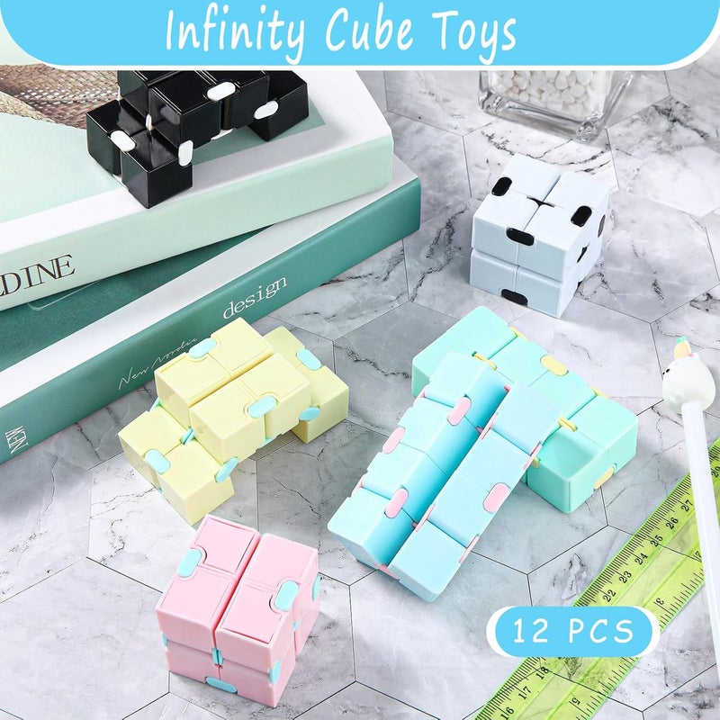 Civaner 22 Pieces Toy Cube Handheld Anxiety Relief Cube Blocks for Adults Relieve Stress and Kill TimeMulticolored - Image 3