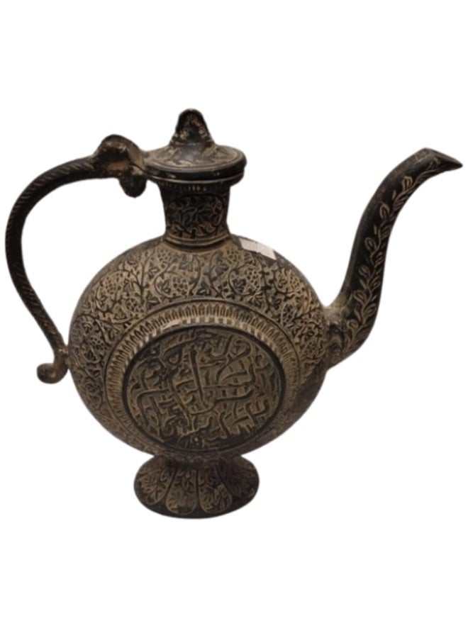 Antique UAE Style Ornate Decorative Ewer Metal Pitcher with Engravings