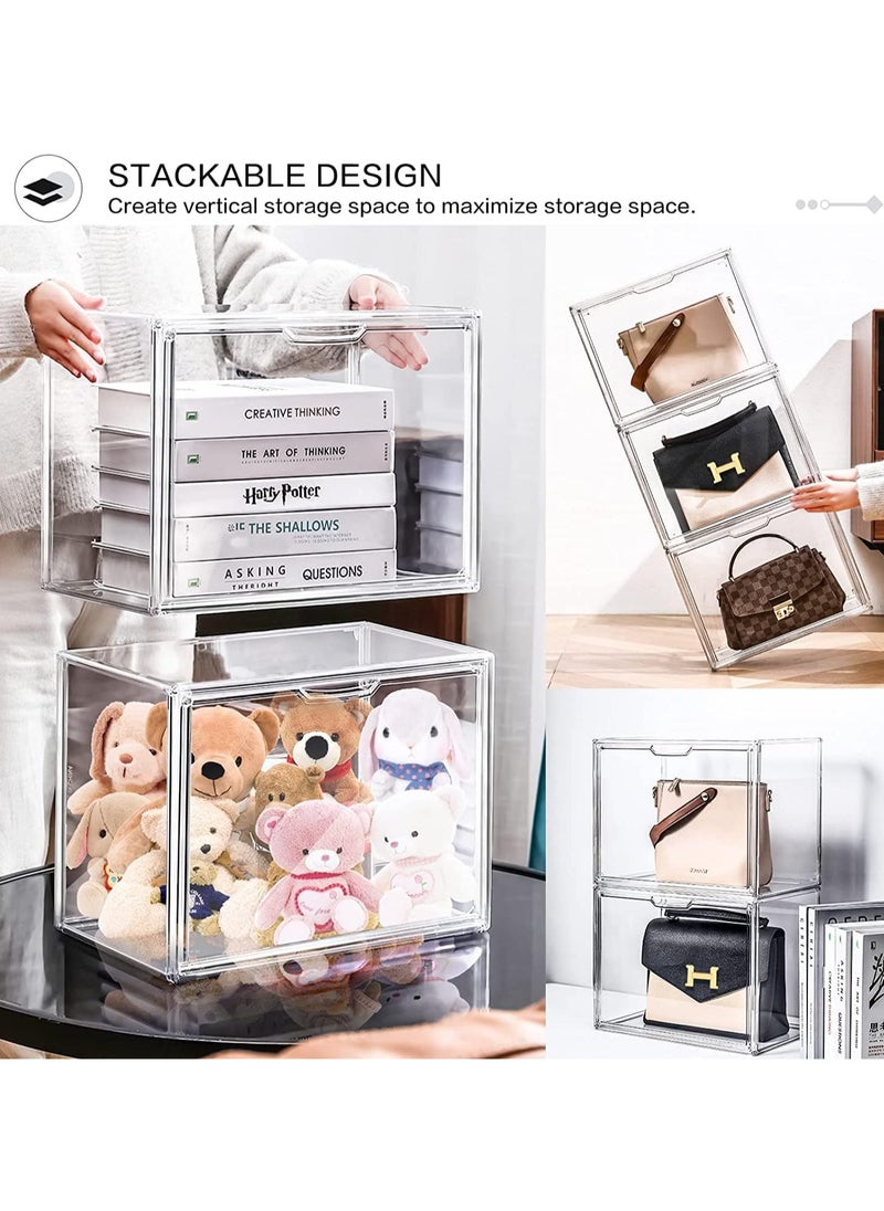 Hihonor 2 Pieces of Handbag Display Box, Acrylic Storage Box, Luxury Transparent Display Storage Box, Storage Bag Shelves Dust Household Finishing Storage, Transparent(36 * 22 * 28CM)  - Image 4