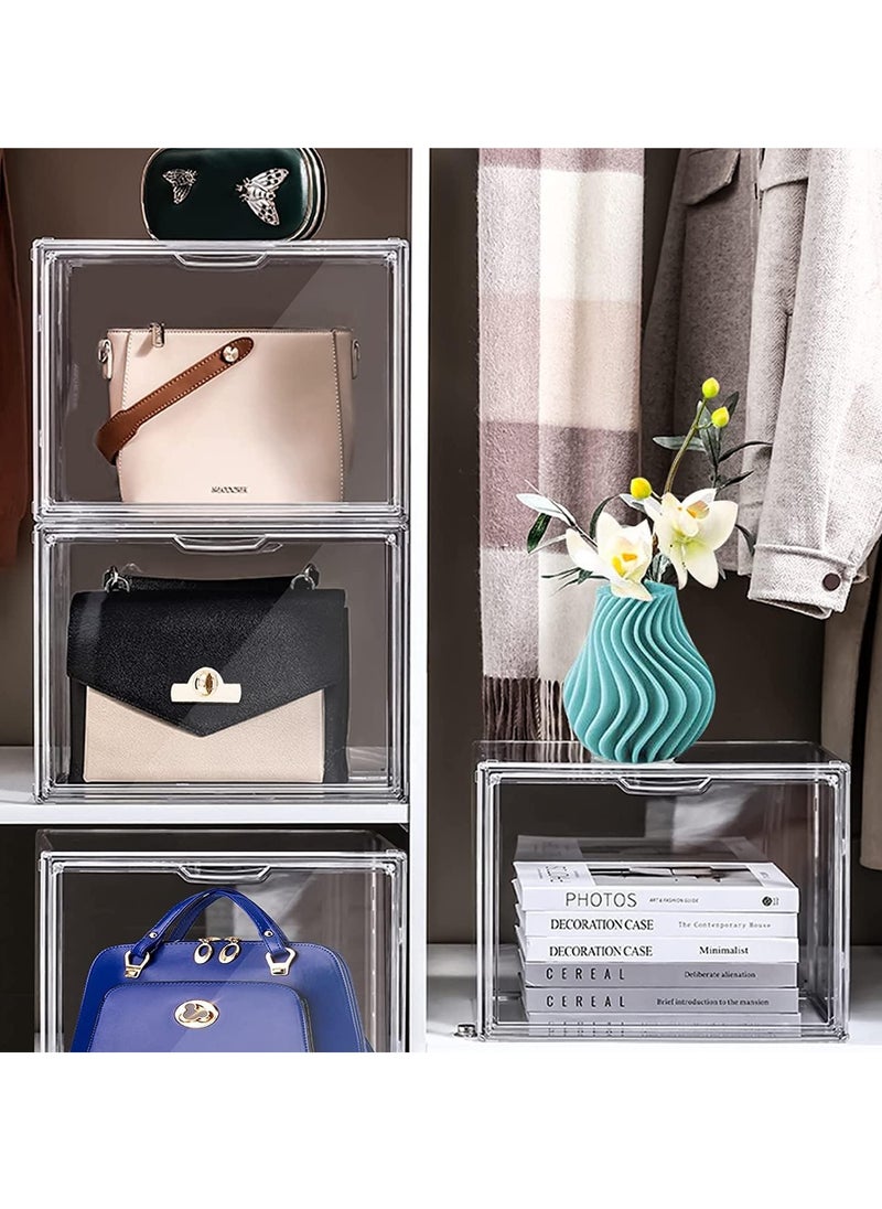 Hihonor 2 Pieces of Handbag Display Box, Acrylic Storage Box, Luxury Transparent Display Storage Box, Storage Bag Shelves Dust Household Finishing Storage, Transparent(36 * 22 * 28CM)  - Image 3