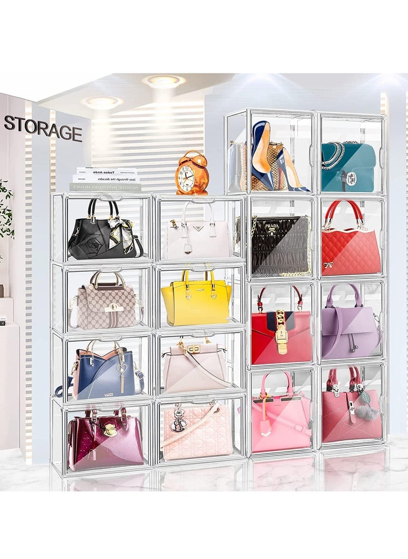 Hihonor 2 Pieces of Handbag Display Box, Acrylic Storage Box, Luxury Transparent Display Storage Box, Storage Bag Shelves Dust Household Finishing Storage, Transparent(36 * 22 * 28CM)  - Image 5