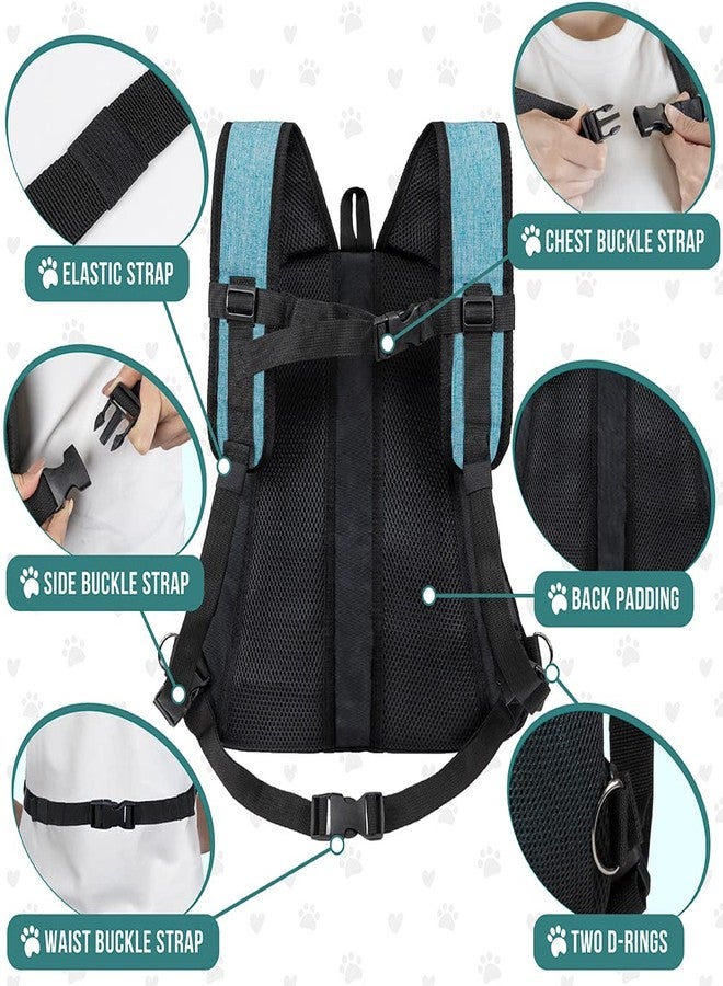 PetAmi Front Carrier Backpack for Dogs and Cats, Adjustable Ventilated Pet Chest Carrier for Hiking Camping Travel, Small Medium Dog Puppy Large Cat Carrying Bag, Max 10 lbs, Teal Blue - Image 5