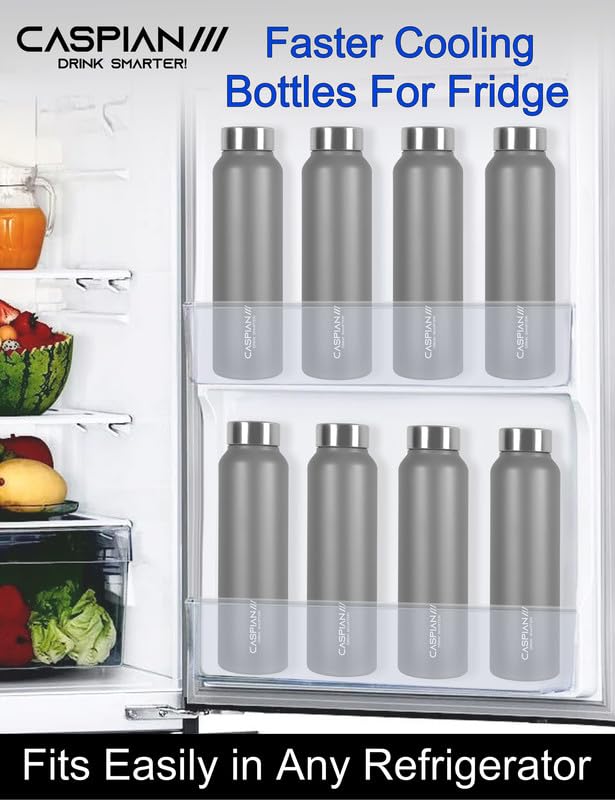 CASPIAN /// Astra ISI Certified Stainless Steel Water Bottle 1 LTR. (Gray Goose, 1 Litre) |Leak Proof Thunder for Fridge Home Office Travel School Kids Boys Girls Adults Sports Gym Yoga |BPA Free - Image 4
