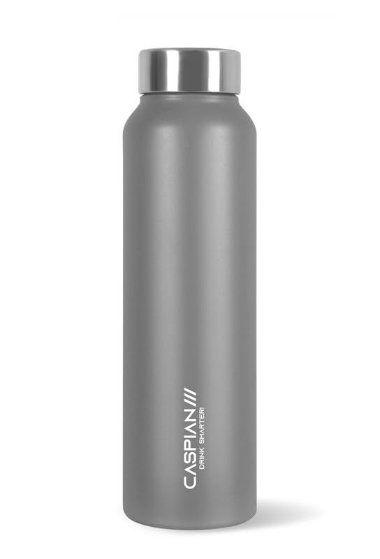 CASPIAN /// Astra ISI Certified Stainless Steel Water Bottle 1 LTR. (Gray Goose, 1 Litre) |Leak Proof Thunder for Fridge Home Office Travel School Kids Boys Girls Adults Sports Gym Yoga |BPA Free - Image 1