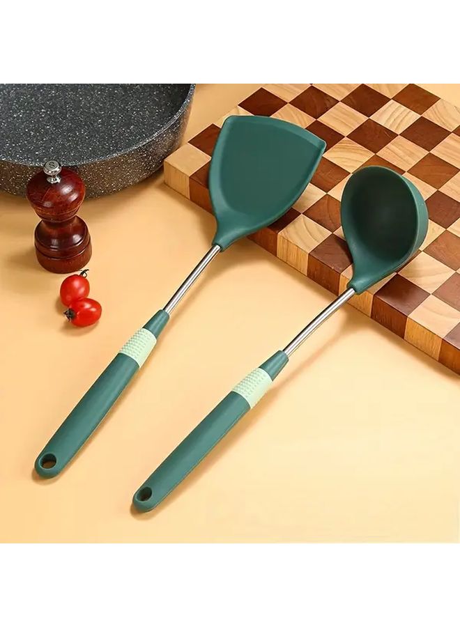 2pcs Premium Cooking Utensil Set with Spatula and Soup Ladle Flexible Heat Resistant Silicone - Image 2