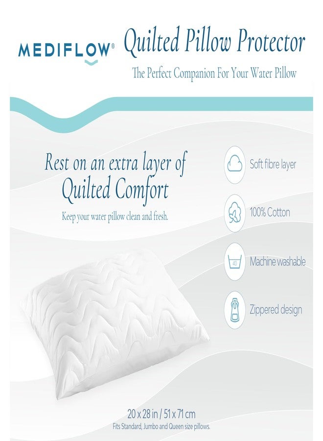 Mediflow Quilted Pillow Protector: Zippered Protection from Dust and Allergens, Adds a Layer of Luxury and Comfort - Image 5