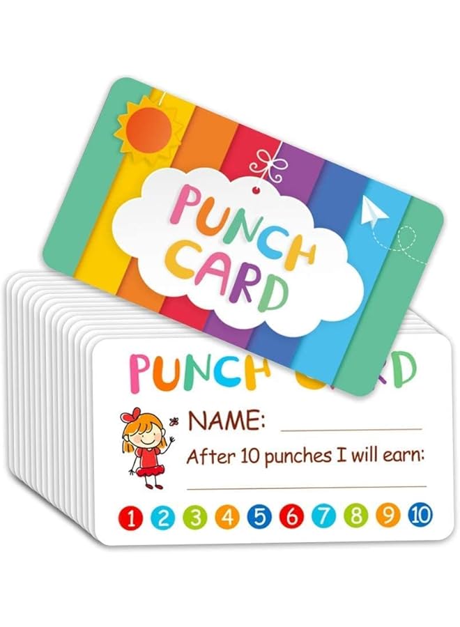 إيروريكس بطاقات مكافأة مثقبة 100 قطعة بطاقة مكافأة حافز لمخطط سلوك المعلم للأطفال لوازم الفصل الدراسي في المنزل للتحفيز 2 بوصة × 3.5 بوصة - Image 1