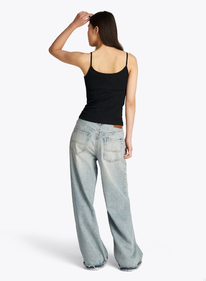 TOMMY JEANS Ribbed Slim Spaghetti Strap Top - Image 5